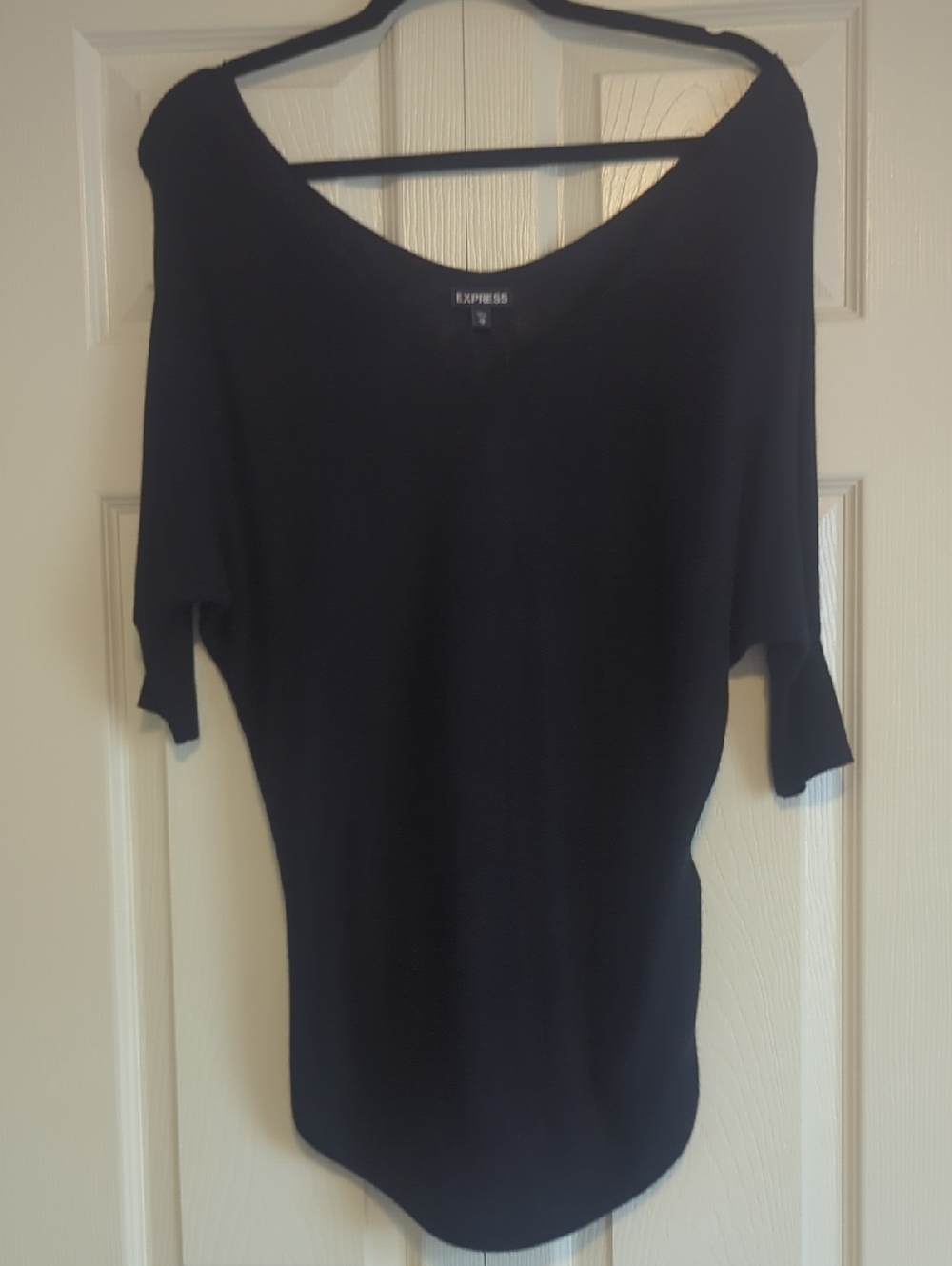 Express Black V-Neck Dolman Sleeve Sweater